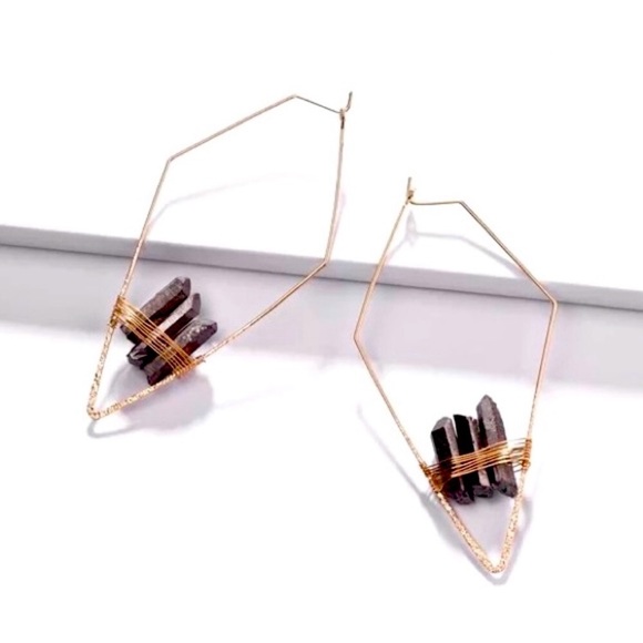 Jewelry - FP Mint Geode Threader Earrings in Grey!